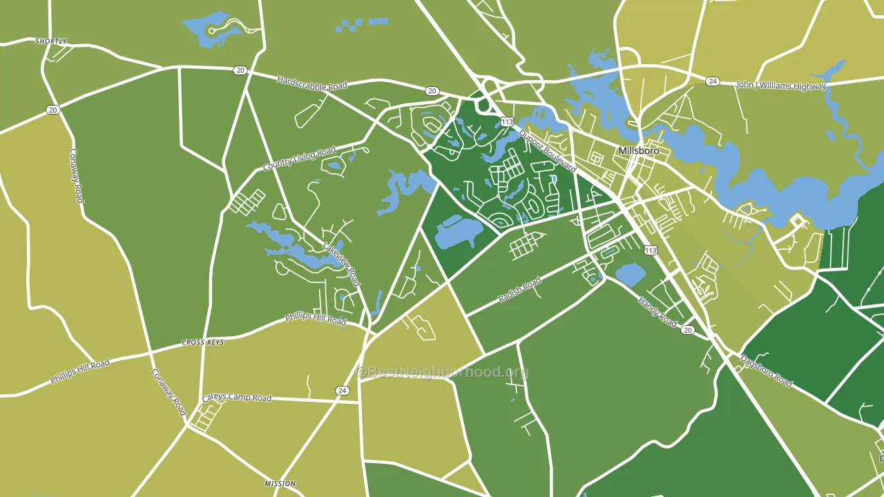 Phillips Hill, DE block-group voter-turnout map