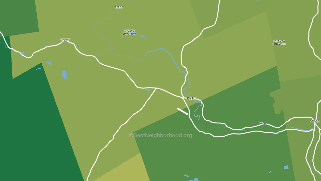 Phillips, ME block-group voter-turnout map