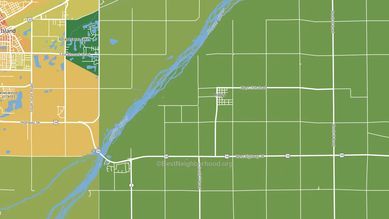 Phillips, NE block-group voter-turnout map