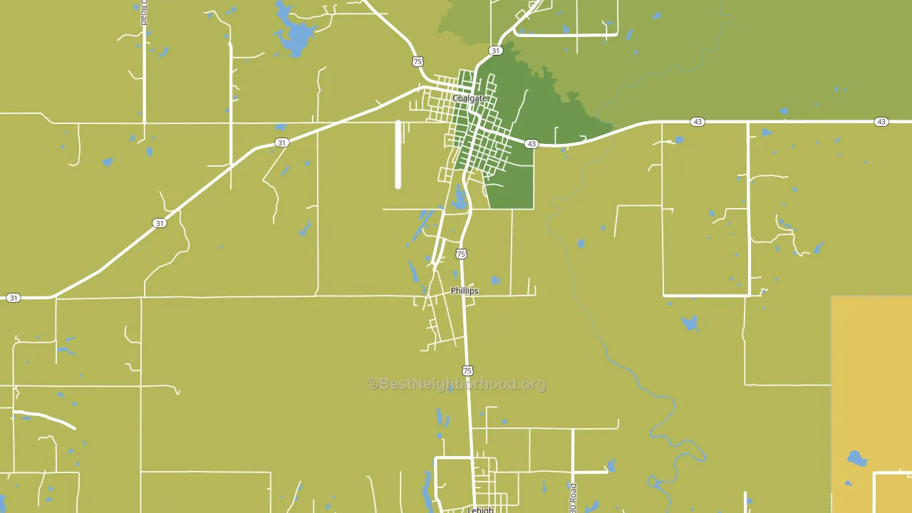 Phillips, OK block-group voter-turnout map