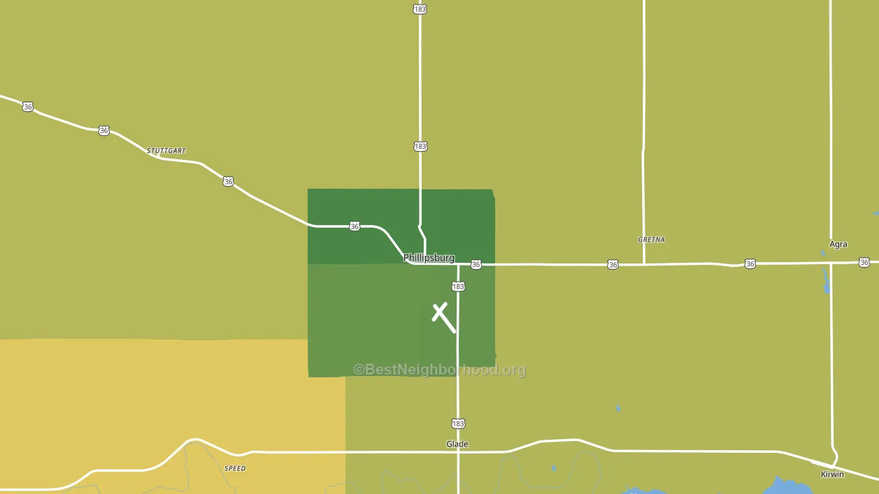 Phillipsburg, KS block-group voter-turnout map