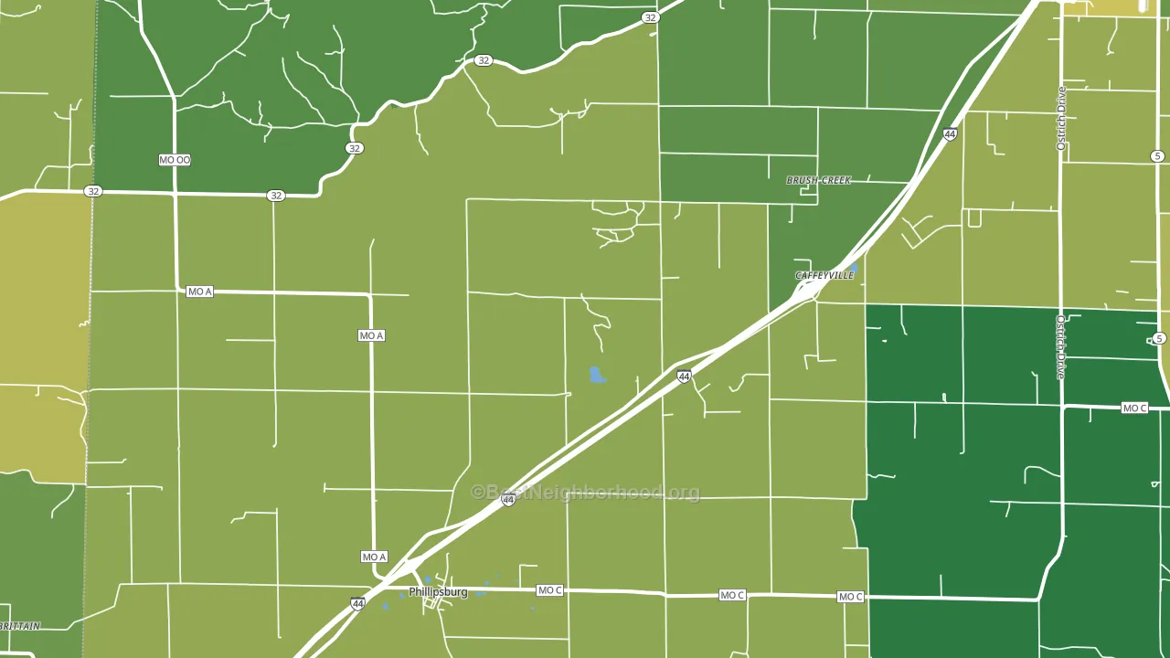 Phillipsburg, MO block-group voter-turnout map