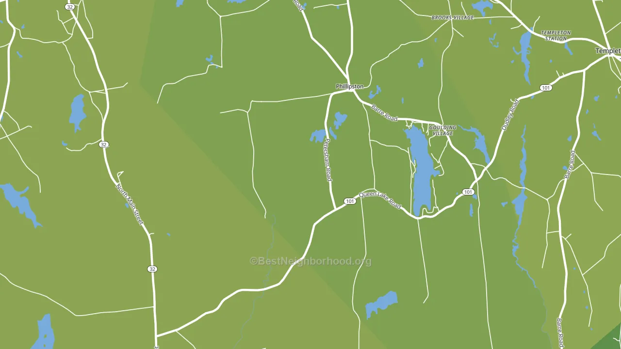 Phillipston, MA block-group voter-turnout map