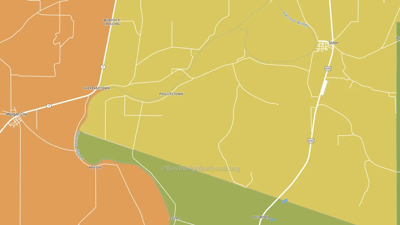 Phillipstown, MS block-group voter-turnout map