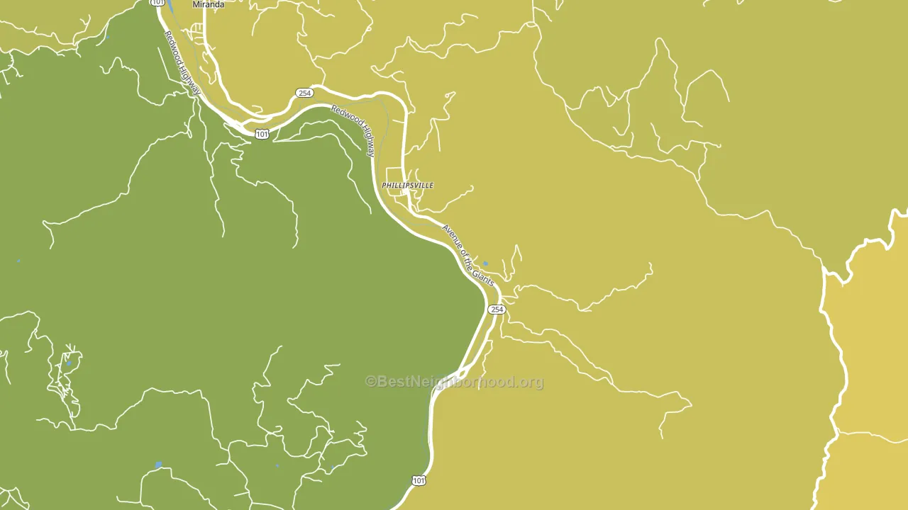 Phillipsville, CA block-group voter-turnout map