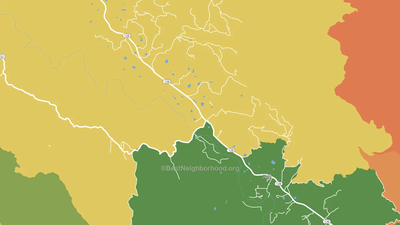 Philo, CA block-group voter-turnout map