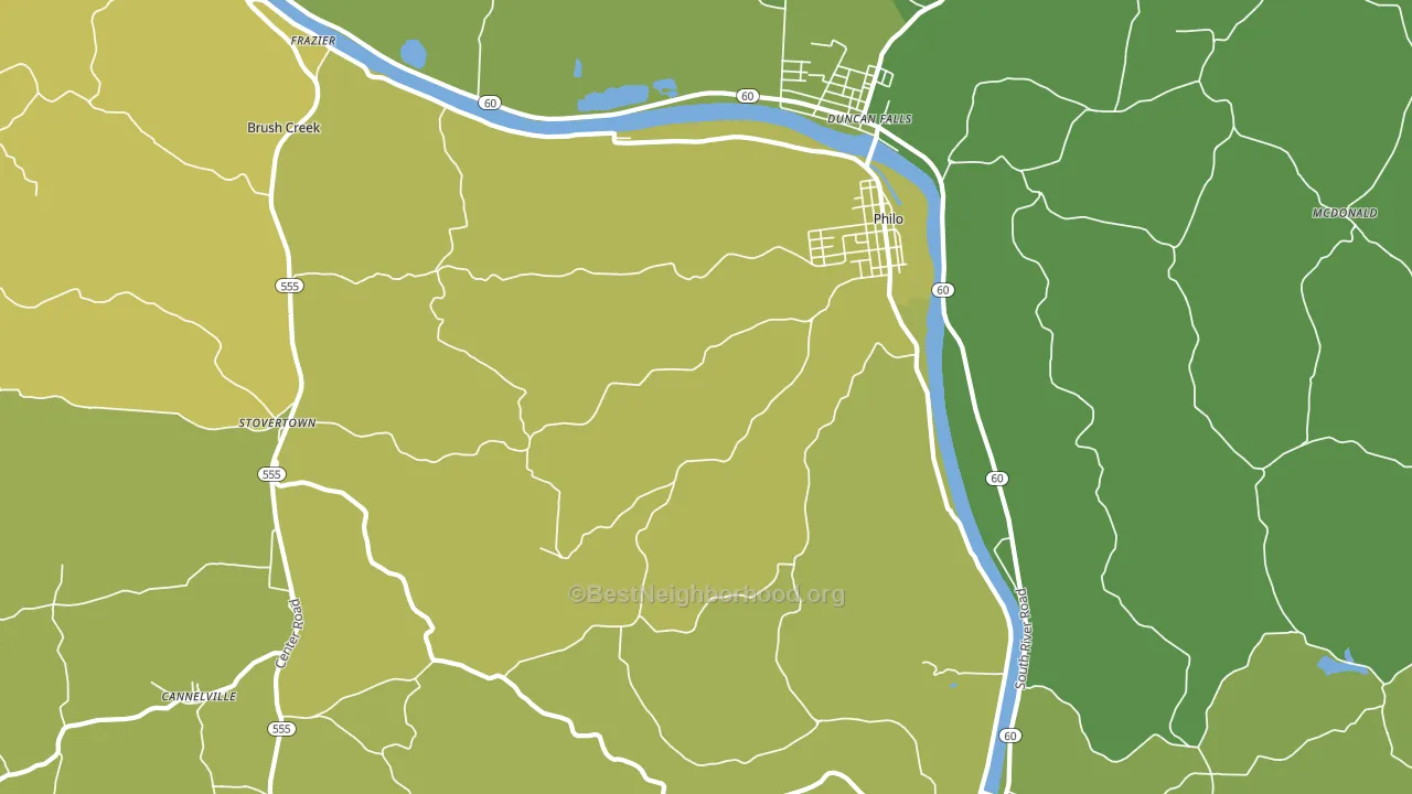 Philo, OH block-group voter-turnout map
