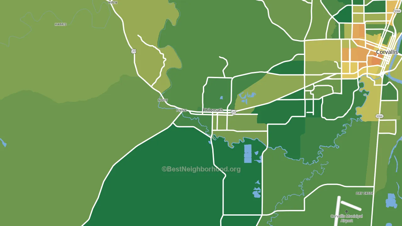 Philomath, OR block-group voter-turnout map