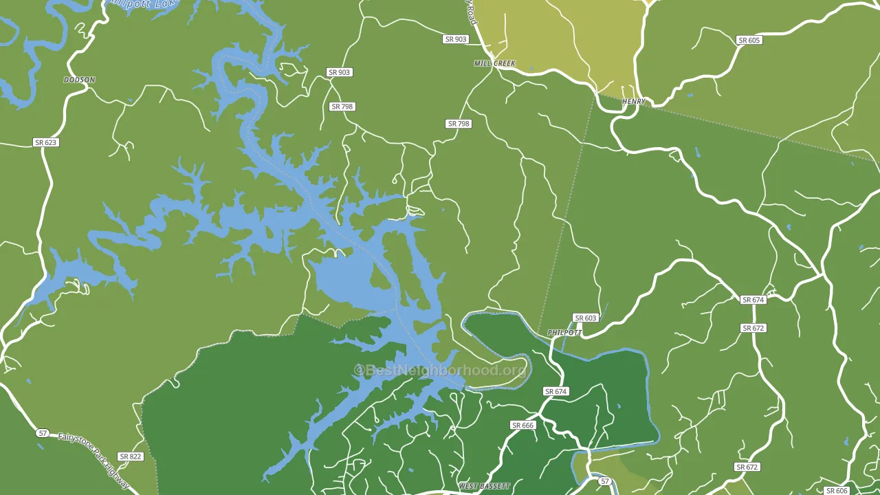 Philpott, VA block-group voter-turnout map