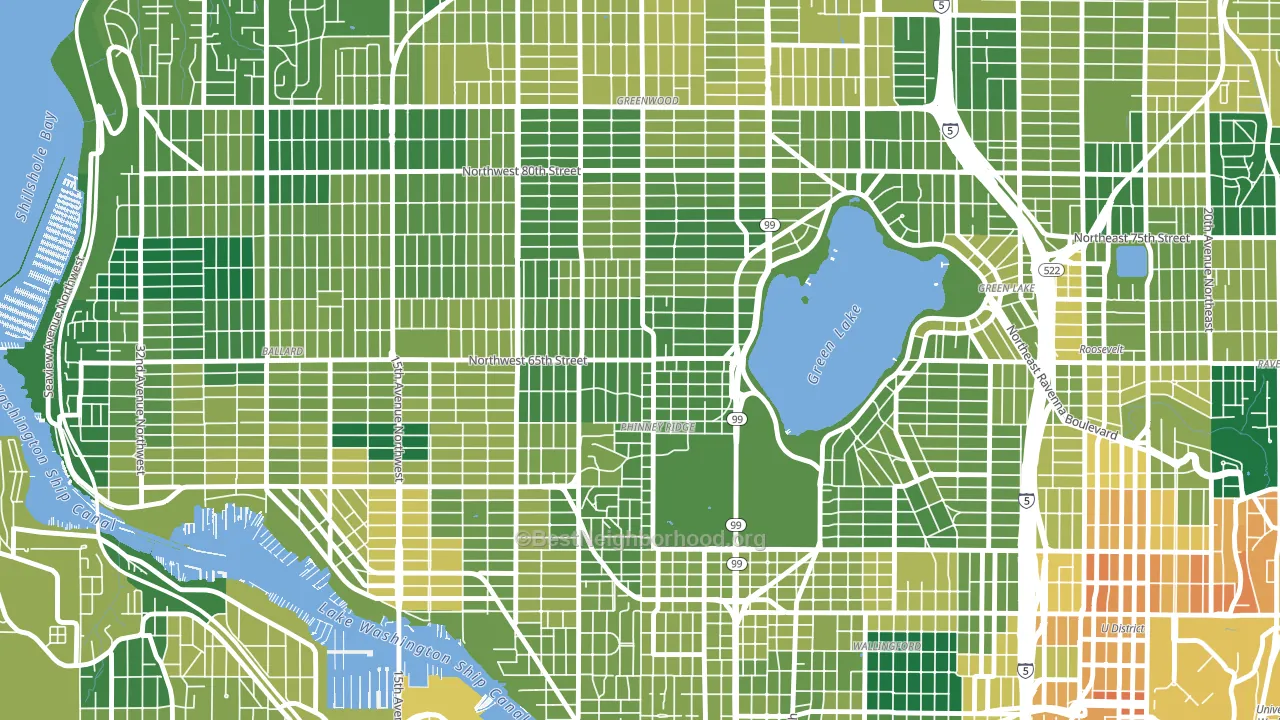 Phinney Ridge, Seattle, WA block-group voter-turnout map