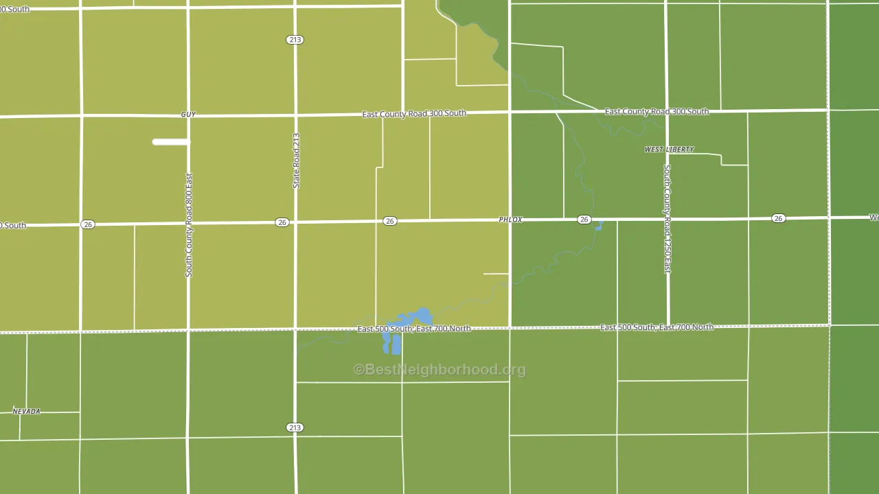 Phlox, IN block-group voter-turnout map