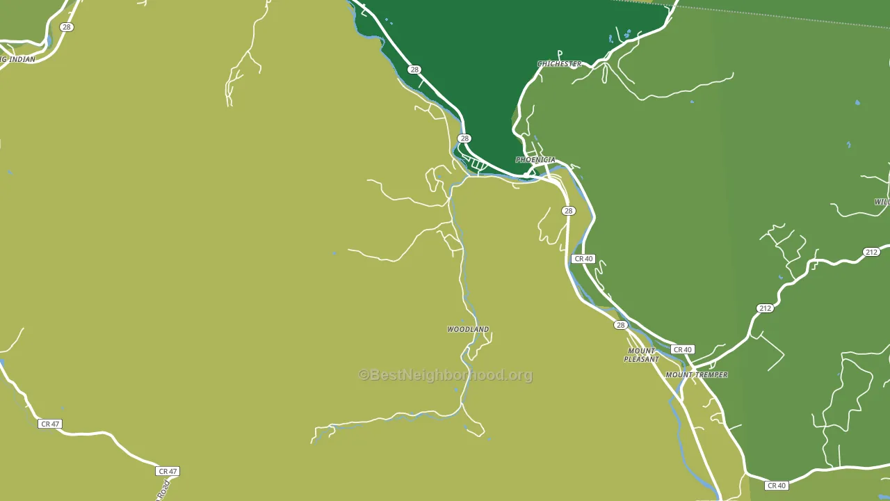 Phoenicia, NY block-group voter-turnout map