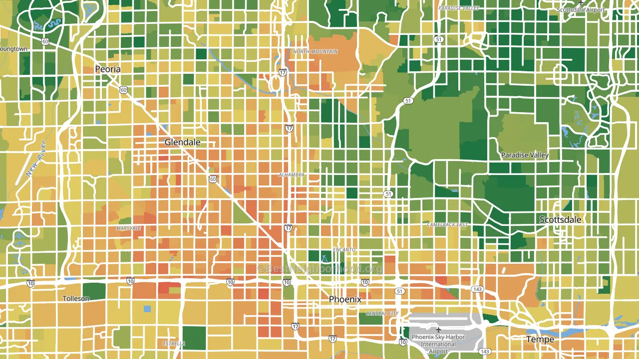 Phoenix, AZ block-group voter-turnout map