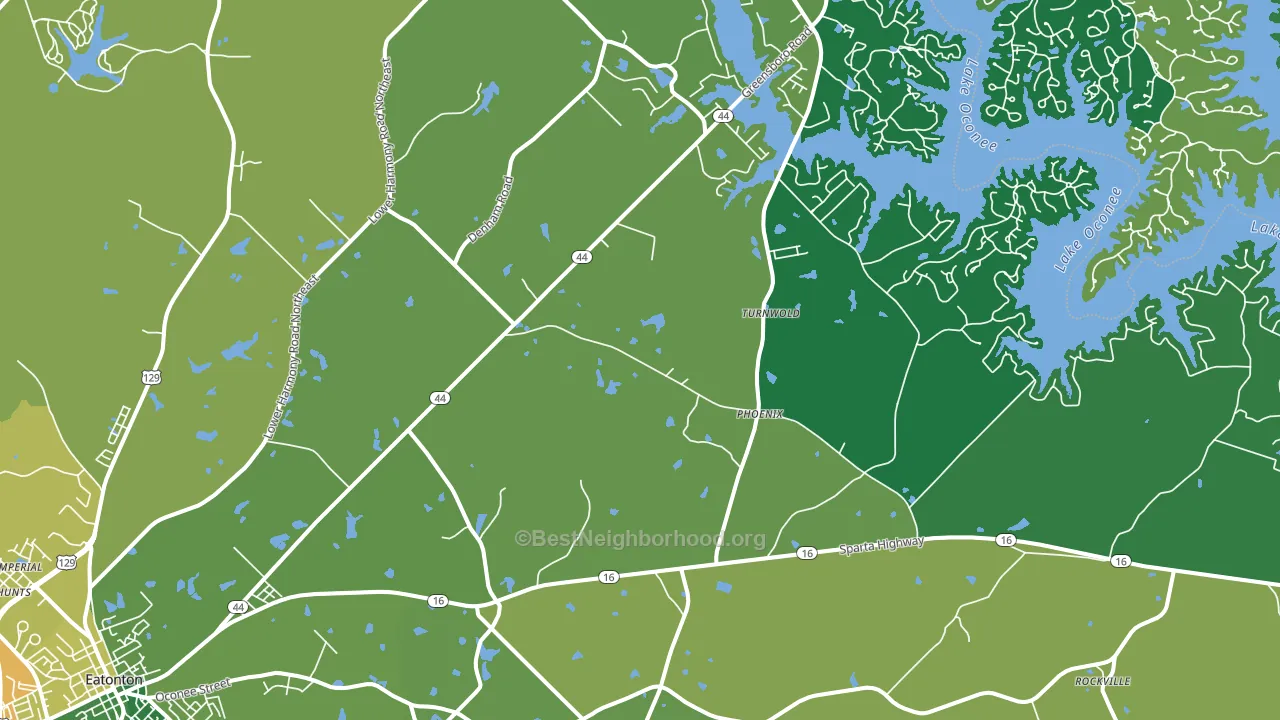 Phoenix, GA block-group voter-turnout map