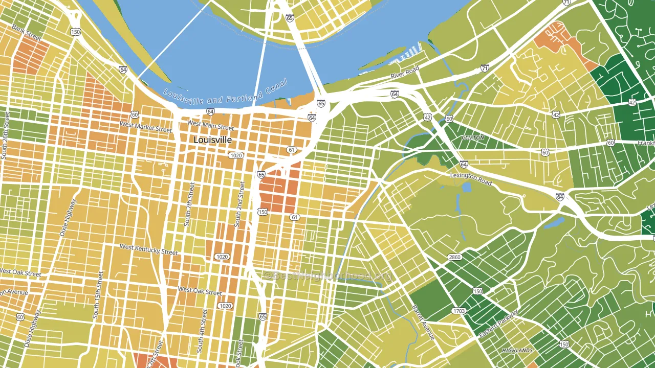 Phoenix Hill, Louisville, KY block-group voter-turnout map