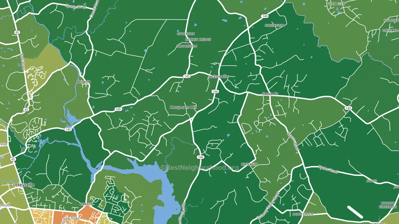 Phoenix, MD block-group voter-turnout map
