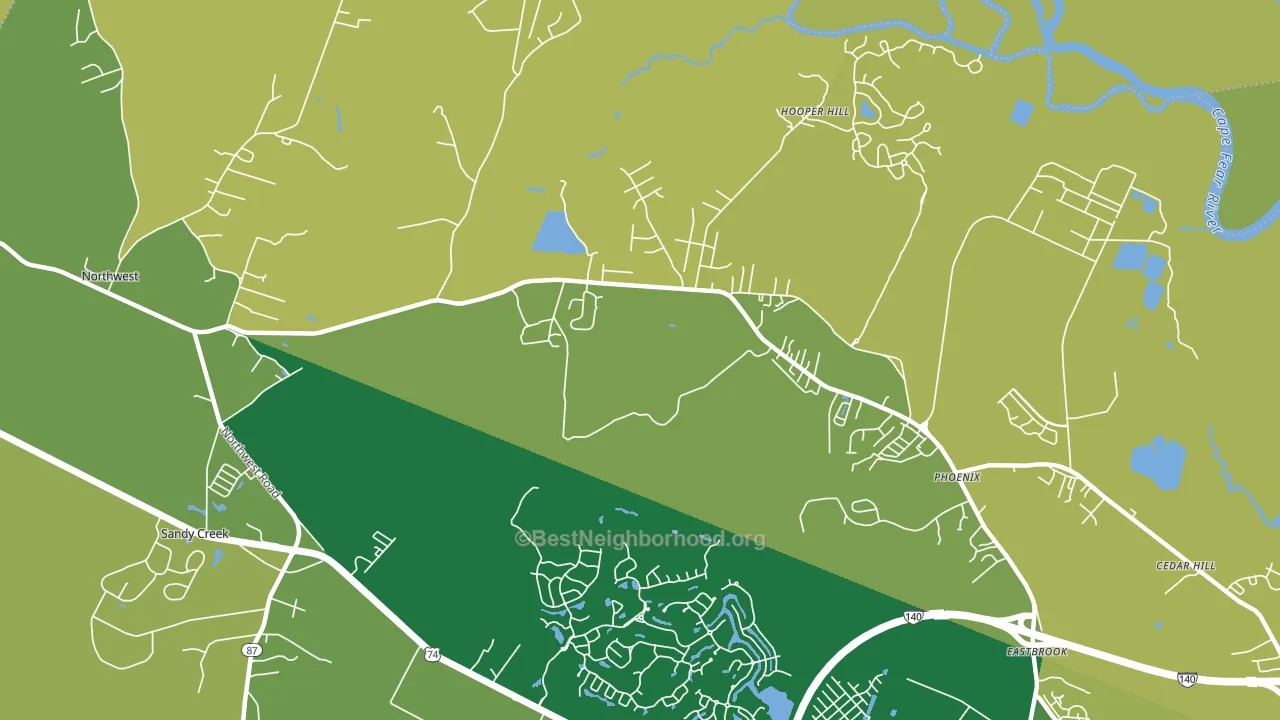 Phoenix, NC block-group voter-turnout map