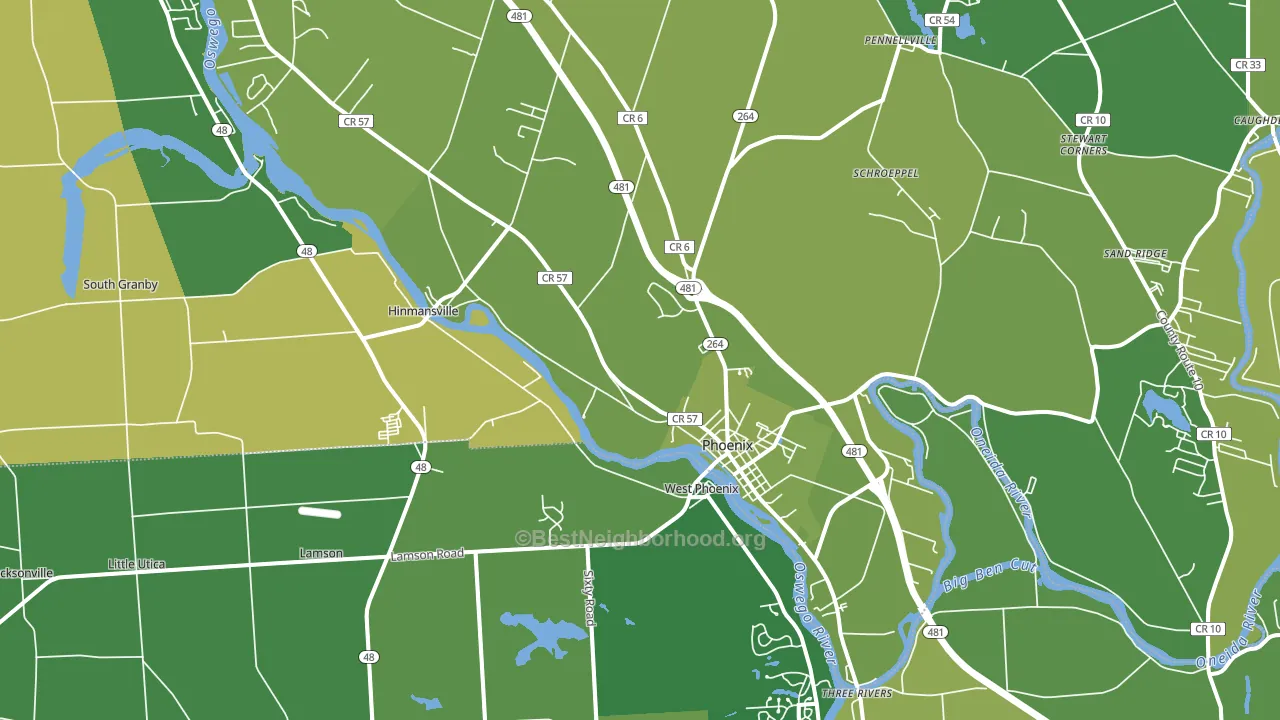 Phoenix, NY block-group voter-turnout map