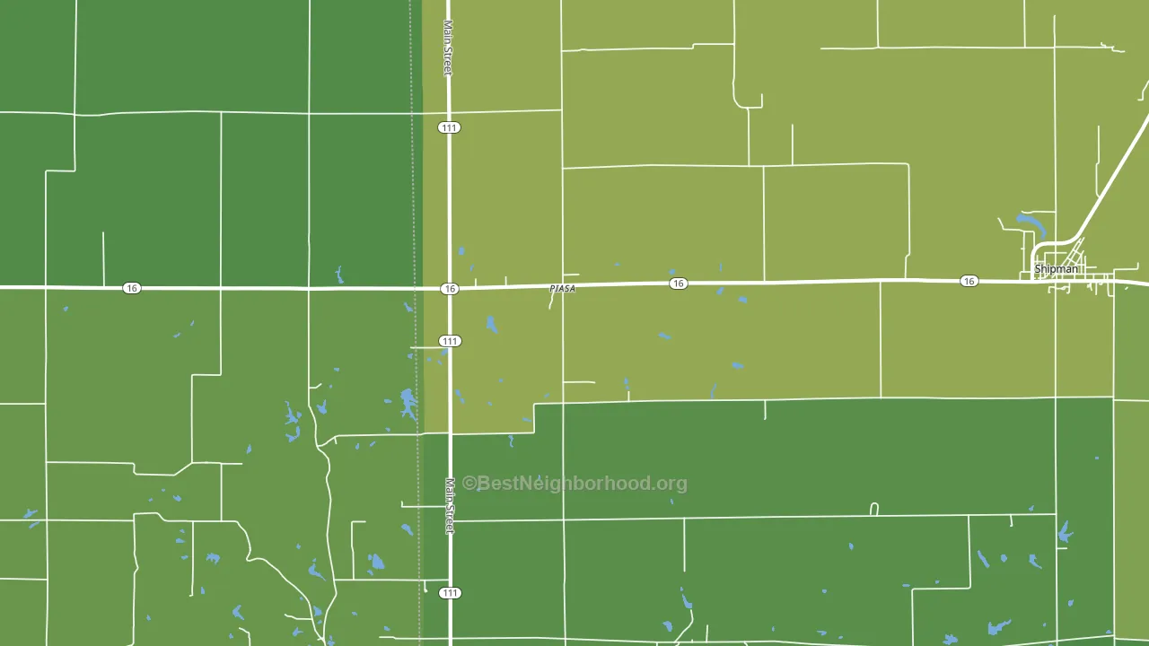 Piasa, IL block-group voter-turnout map