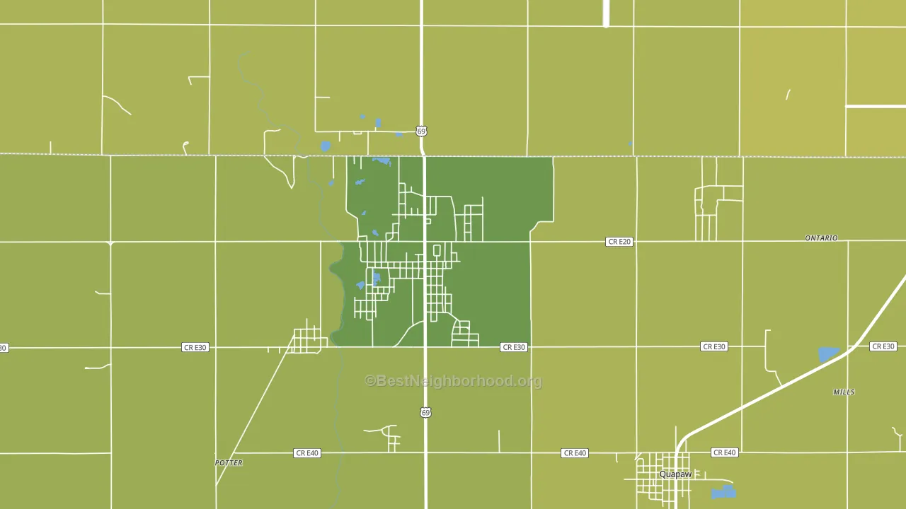 Picher, OK block-group voter-turnout map