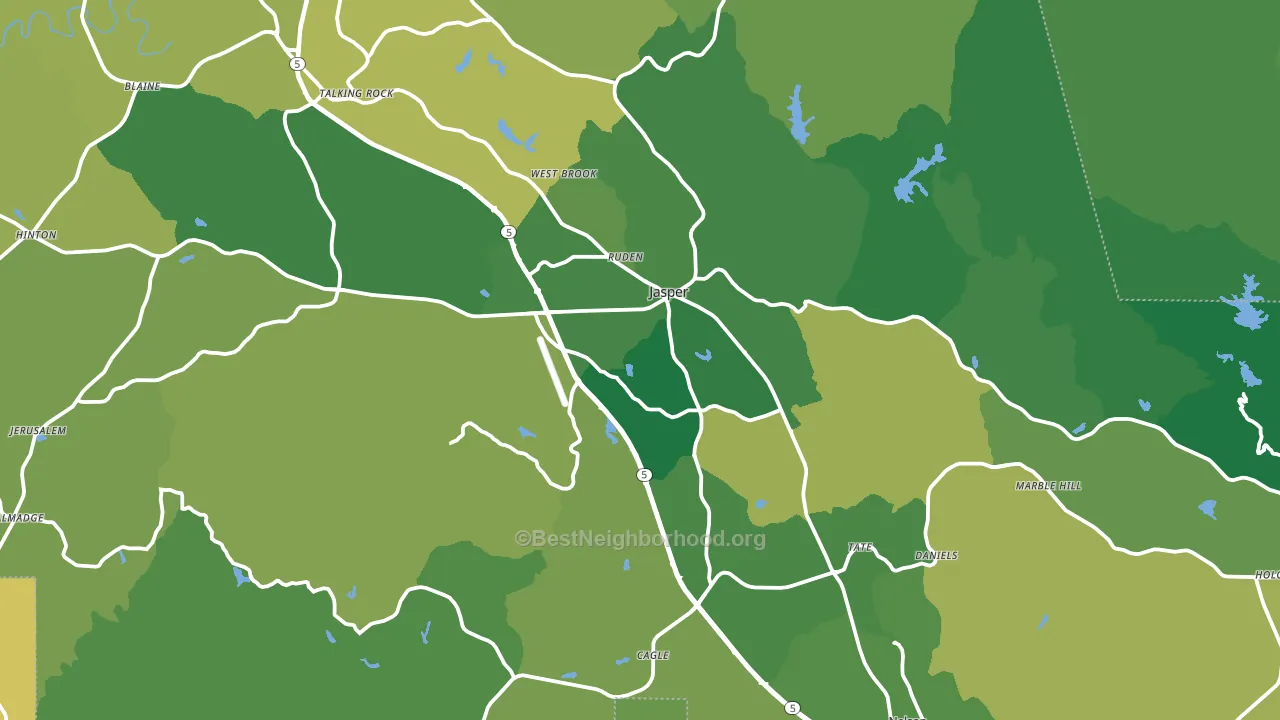 Pickens County, GA block-group voter-turnout map