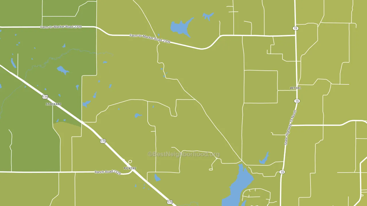 Pickens, TX block-group voter-turnout map