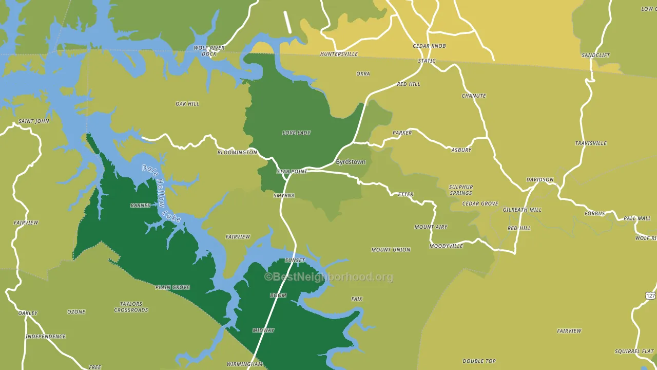 Pickett County, TN block-group voter-turnout map