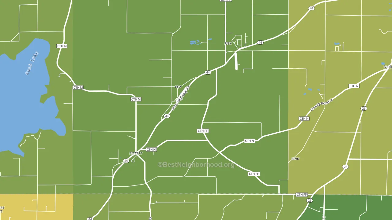 Pickett, WI block-group voter-turnout map
