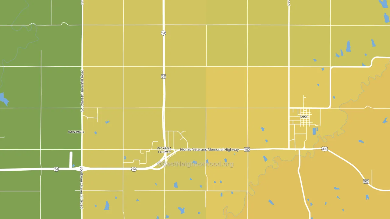 Pickrell Corner, KS block-group voter-turnout map