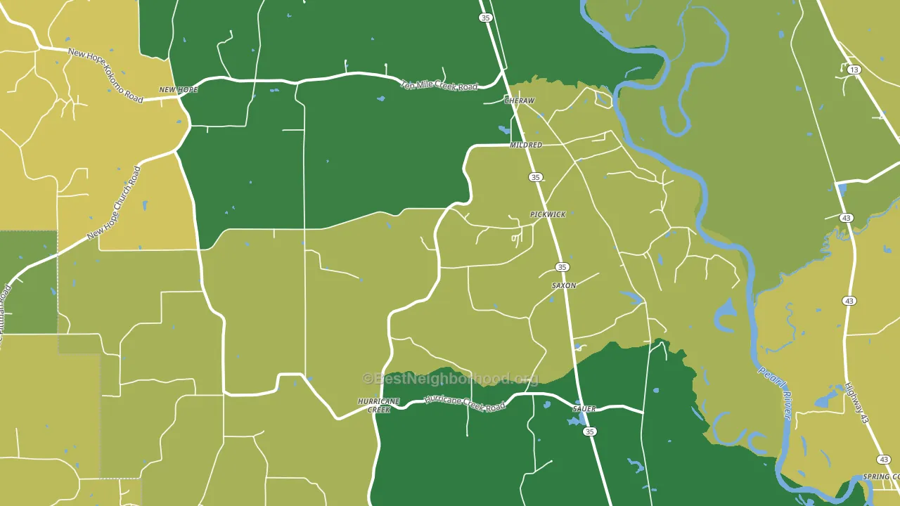 Pickwick, MS block-group voter-turnout map