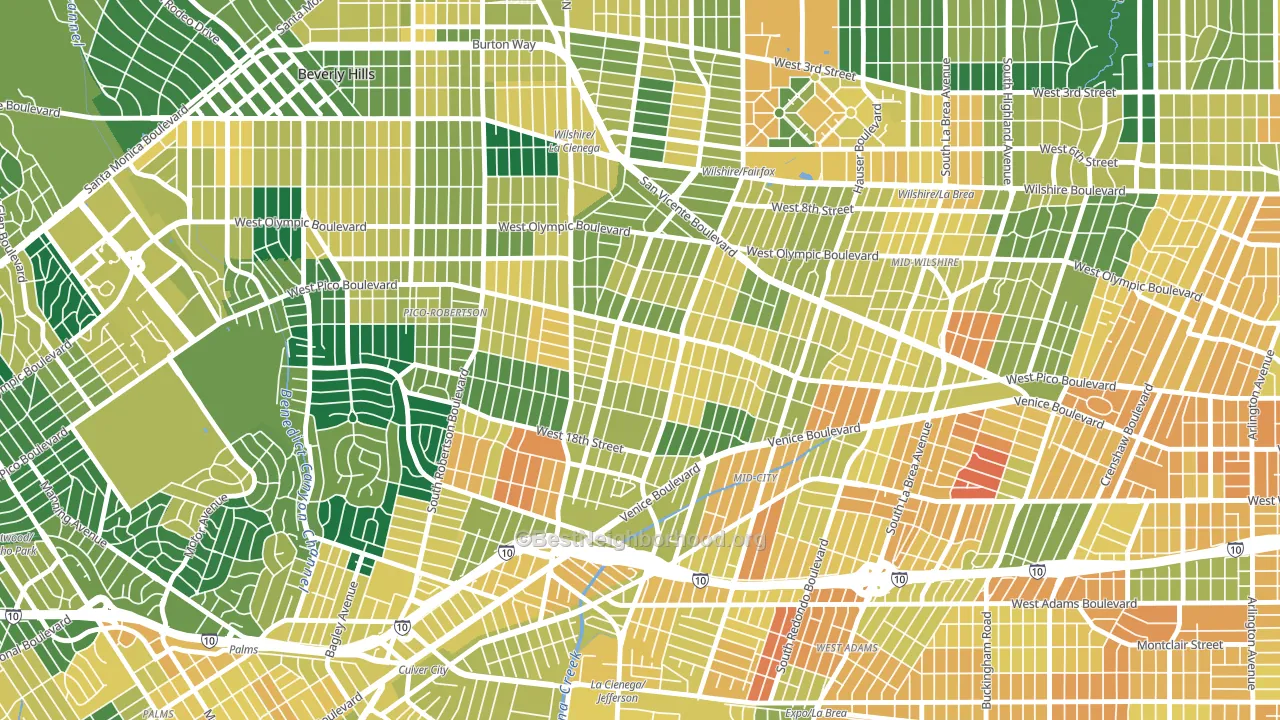 Pico-Robertson, Los Angeles, CA block-group voter-turnout map