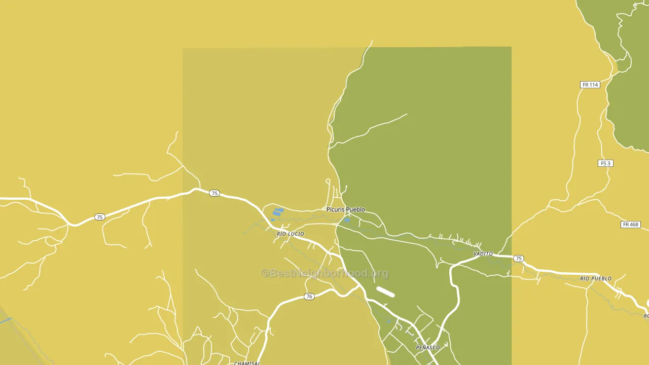 Picuris Pueblo, NM block-group voter-turnout map
