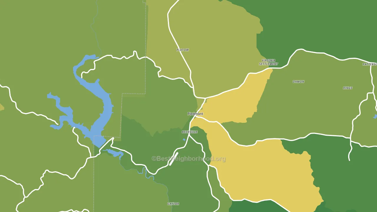 Piedmont, MO block-group voter-turnout map