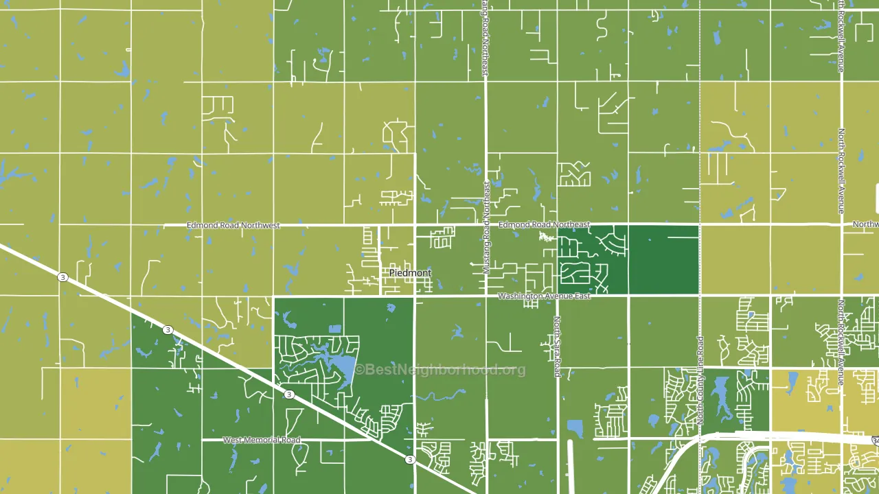 Piedmont, OK block-group voter-turnout map