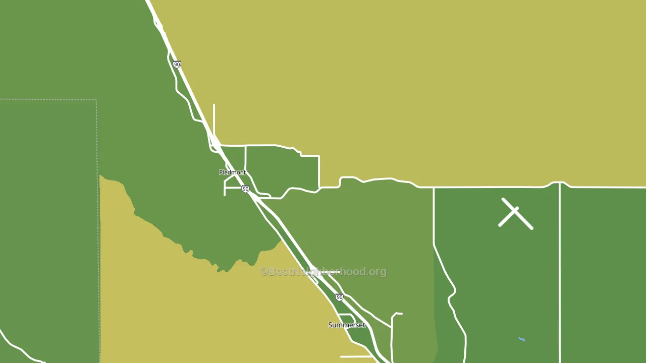 Piedmont, SD block-group voter-turnout map