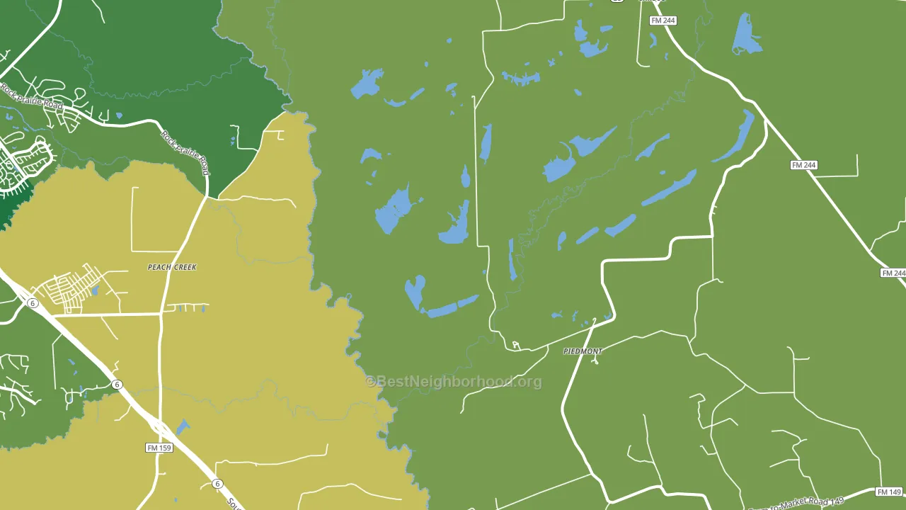 Piedmont, TX block-group voter-turnout map