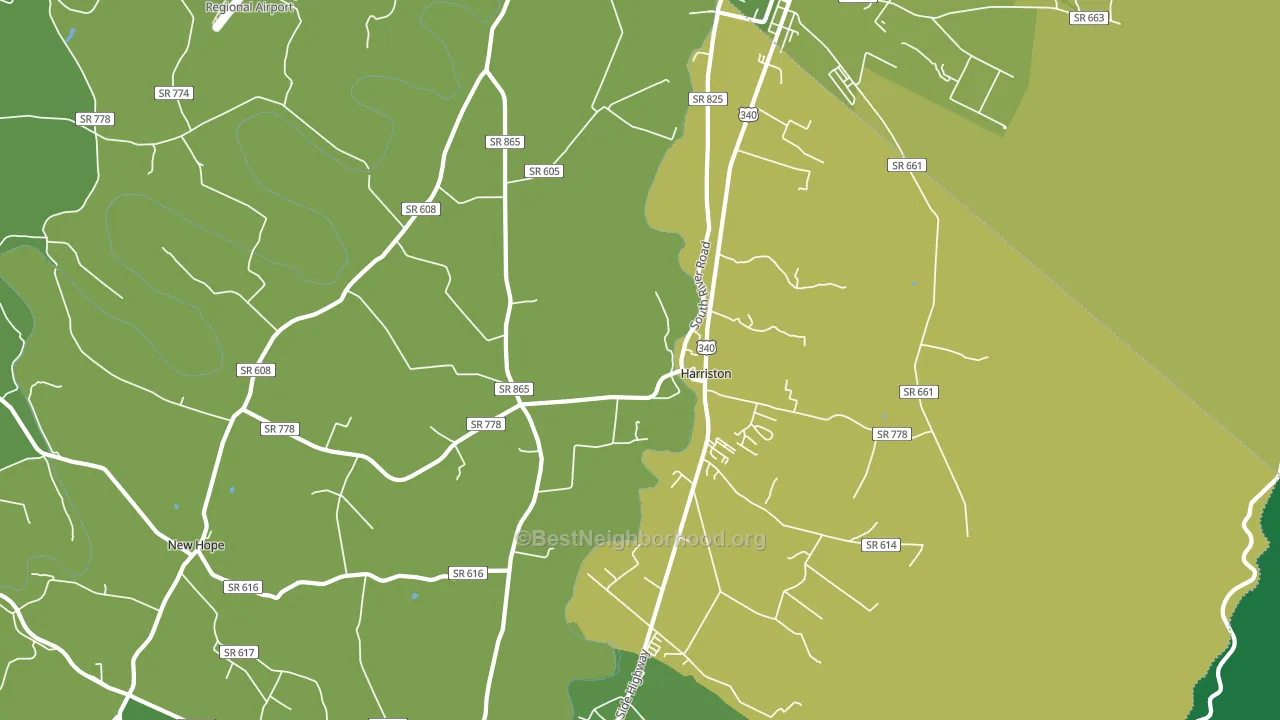 Piedmont, VA block-group voter-turnout map