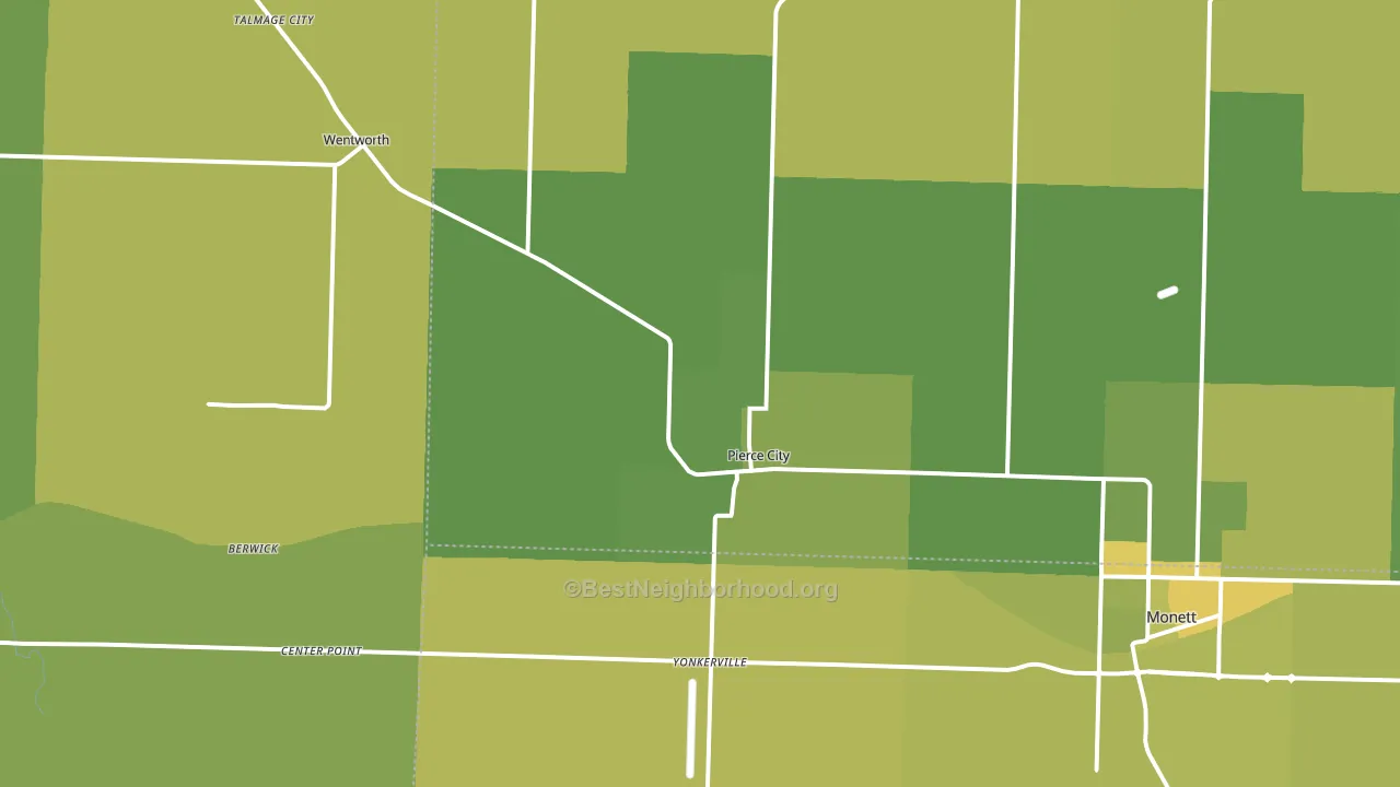 Pierce City, MO block-group voter-turnout map