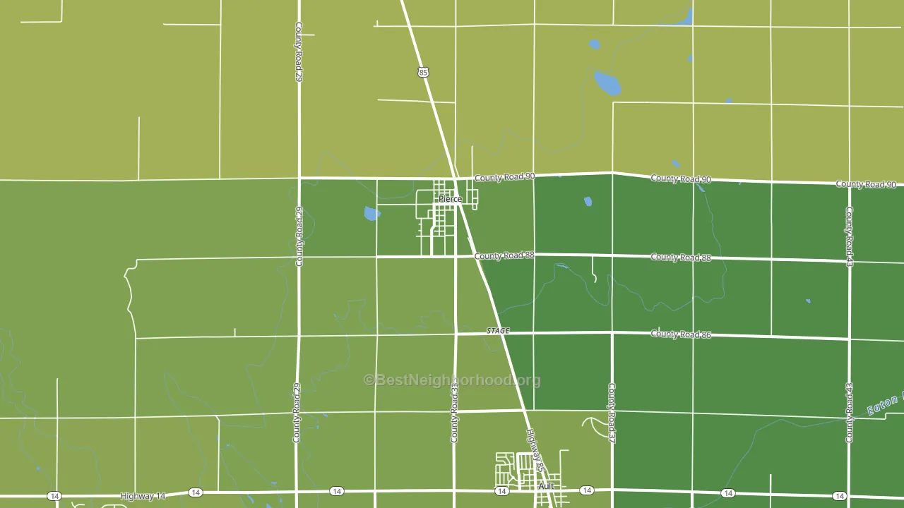 Pierce, CO block-group voter-turnout map