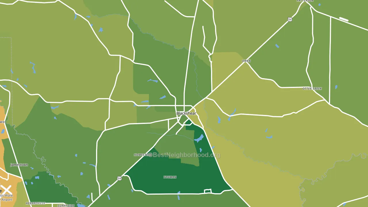 Pierce County, GA block-group voter-turnout map