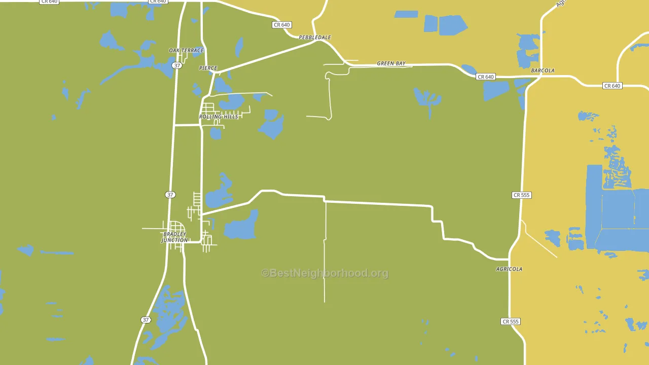 Pierce, FL block-group voter-turnout map