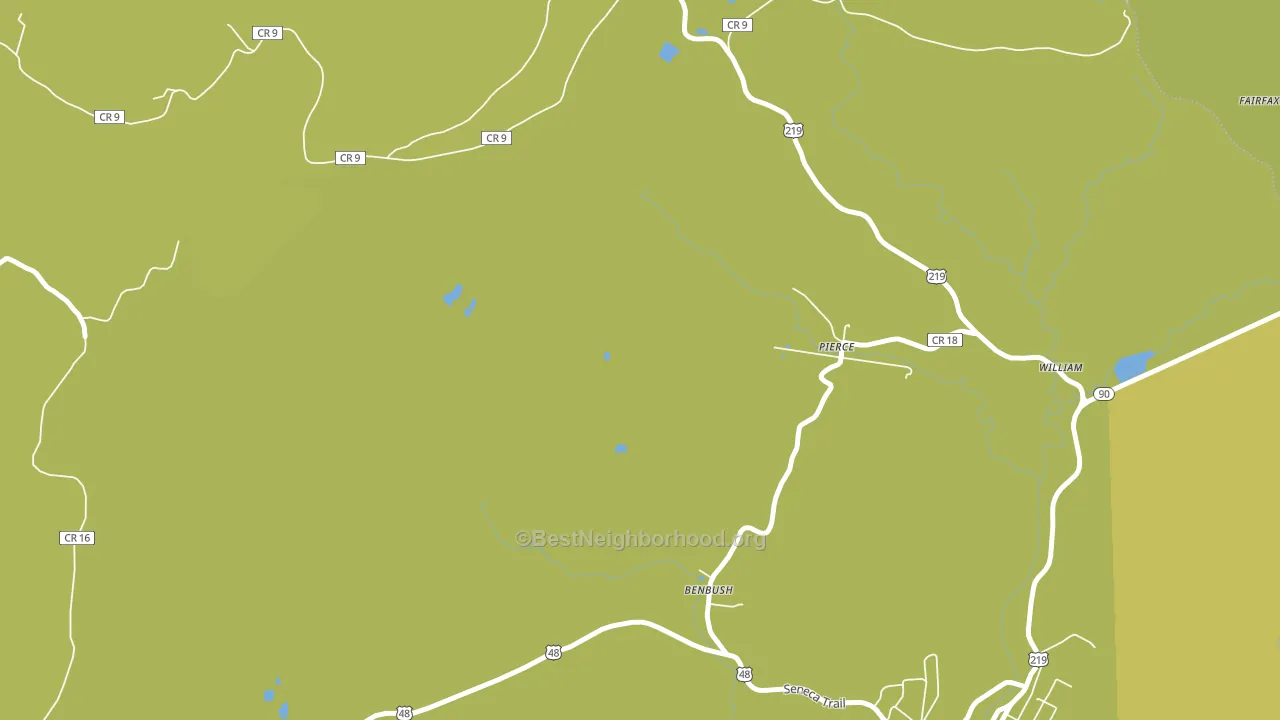Pierce, WV block-group voter-turnout map