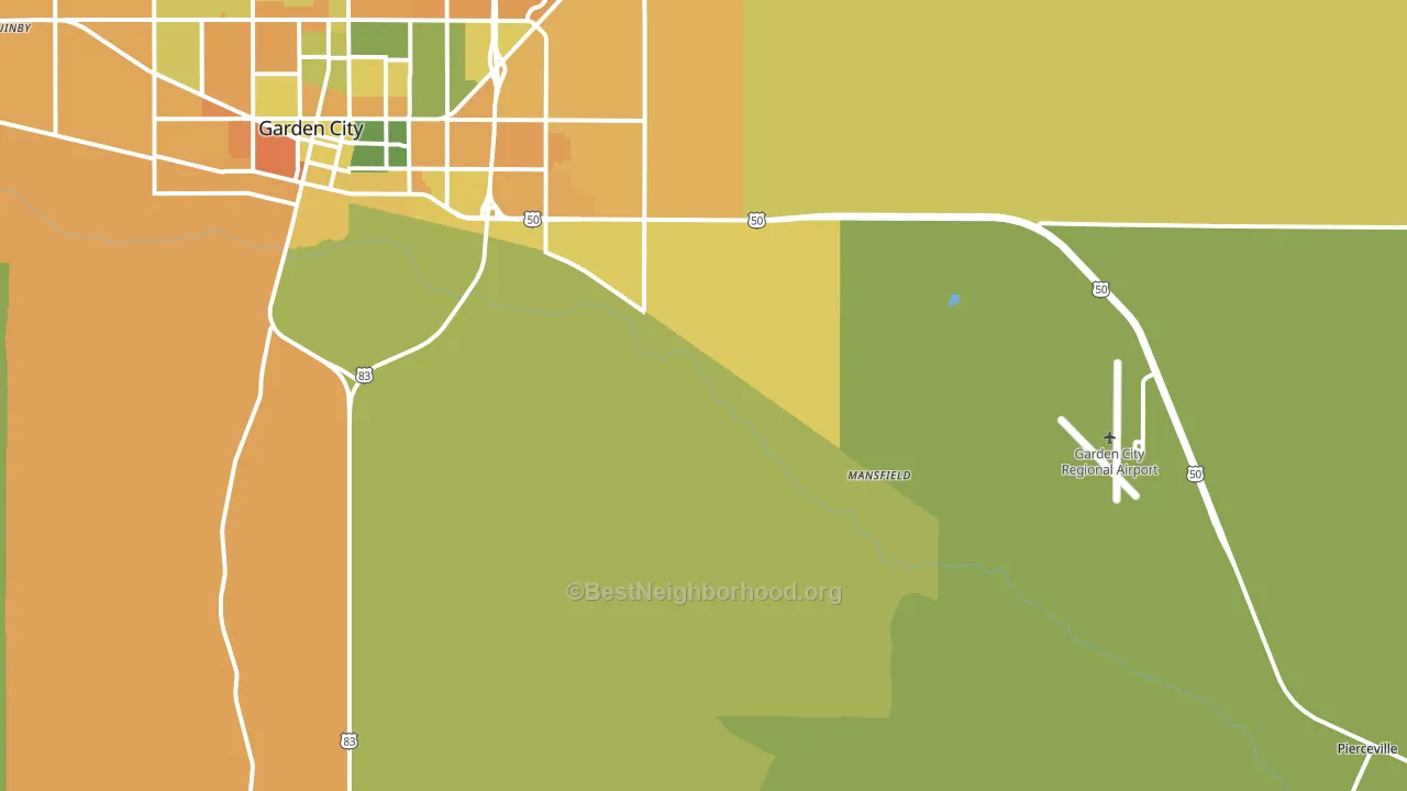 Pierceville, KS block-group voter-turnout map