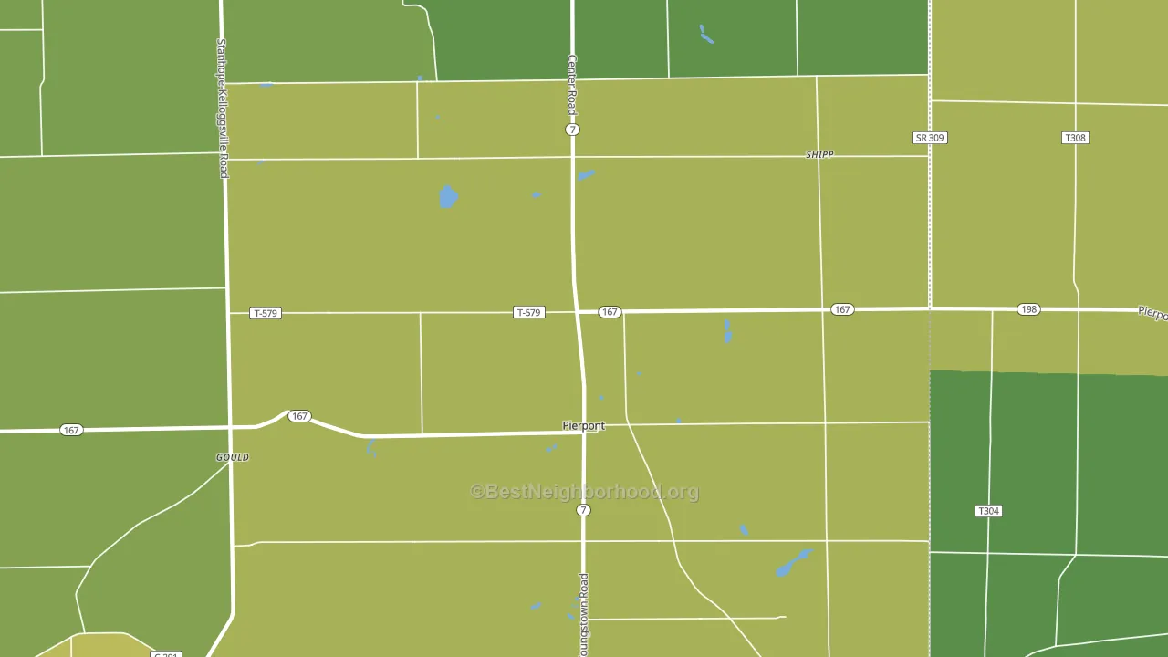Pierpont, OH block-group voter-turnout map