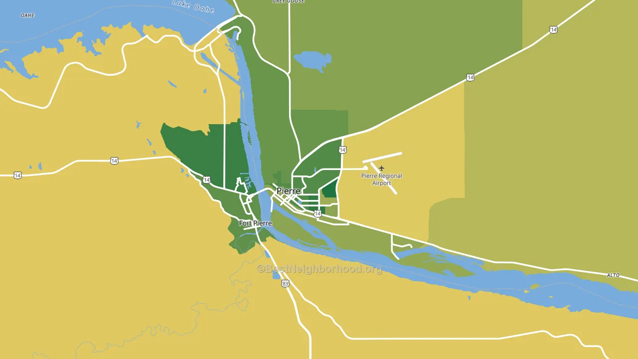 Pierre, SD block-group voter-turnout map