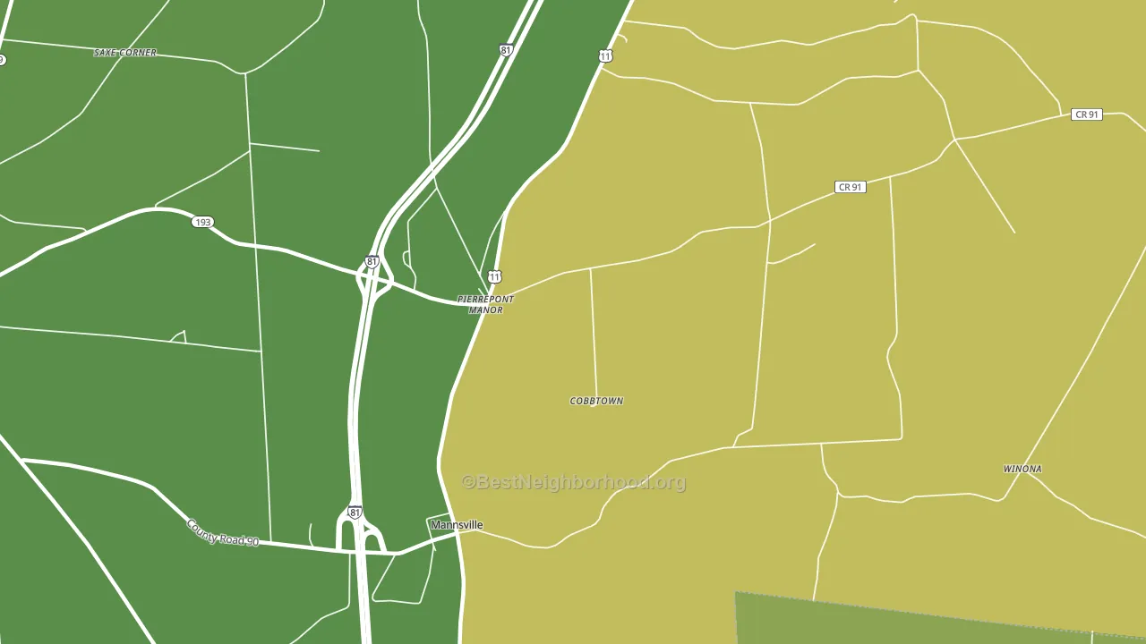 Pierrepont Manor, NY block-group voter-turnout map