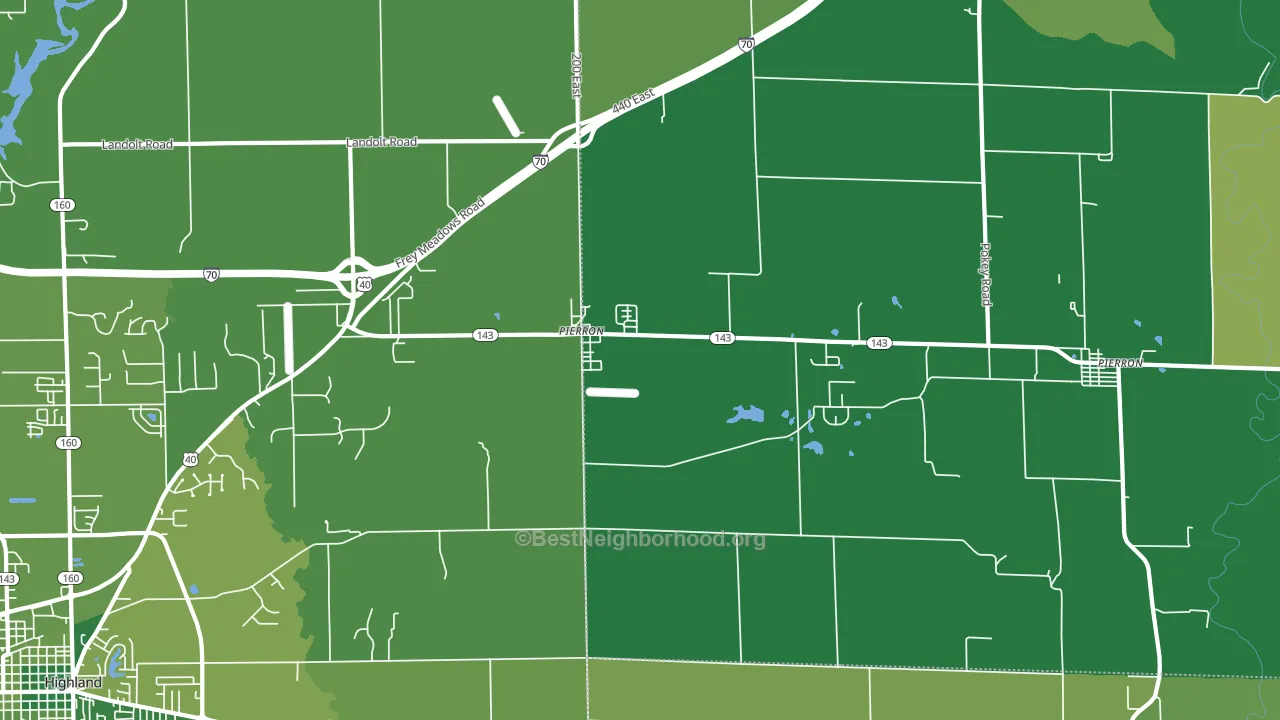 Pierron, IL block-group voter-turnout map