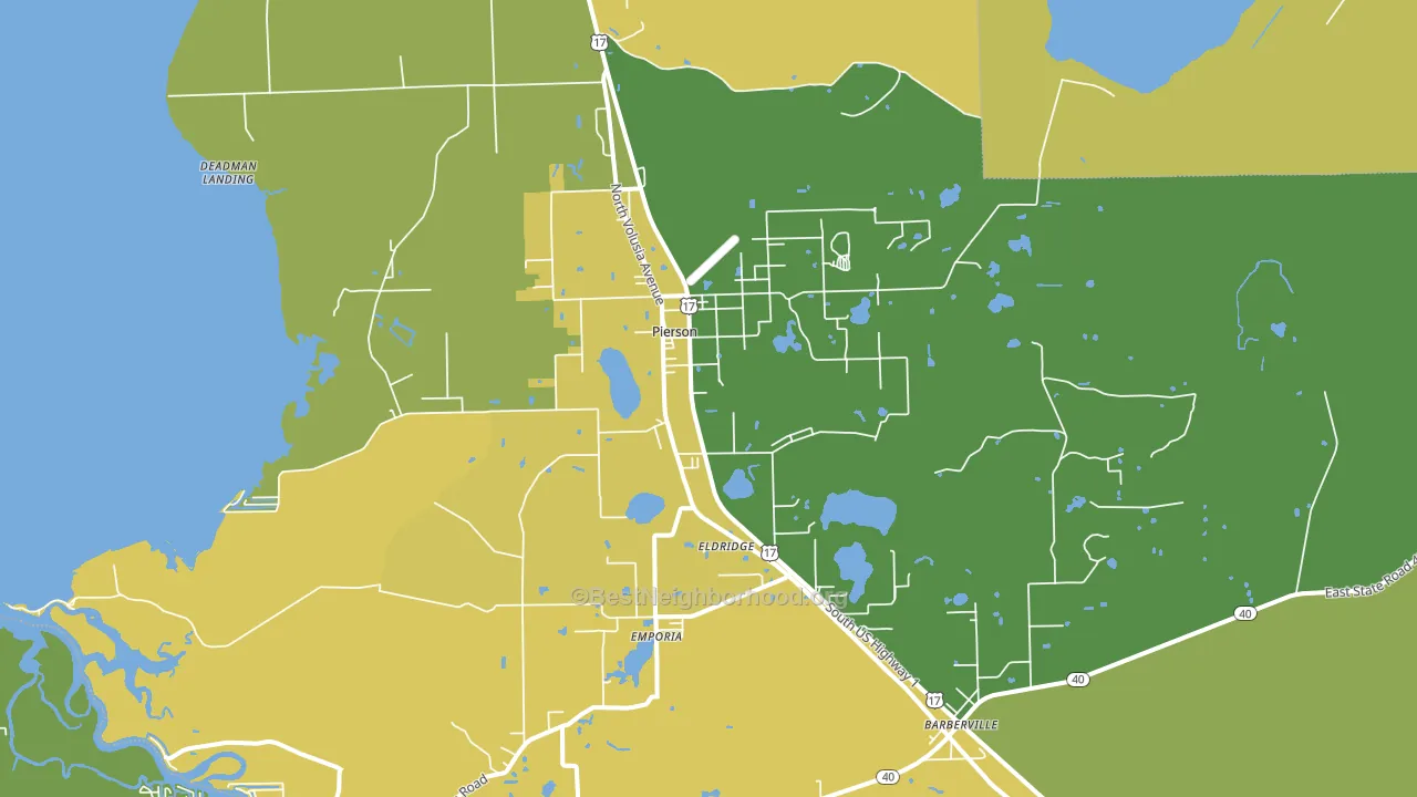 Pierson, FL block-group voter-turnout map