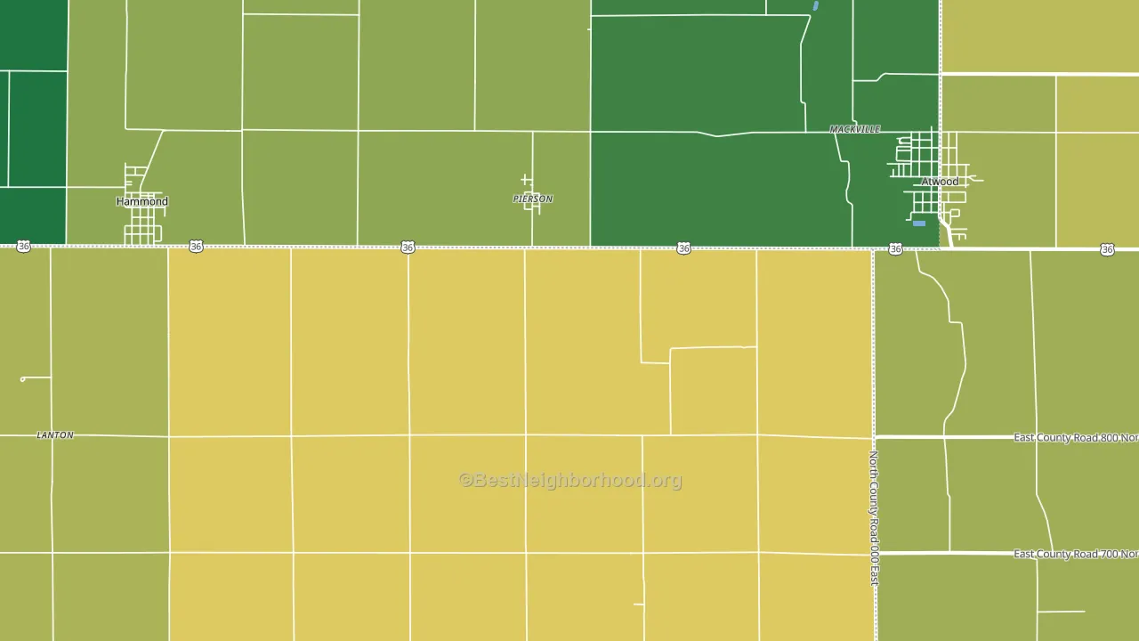 Pierson, IL block-group voter-turnout map