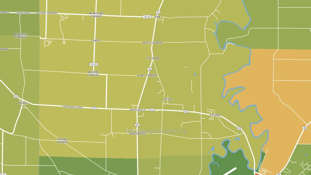 Piffard, NY block-group voter-turnout map